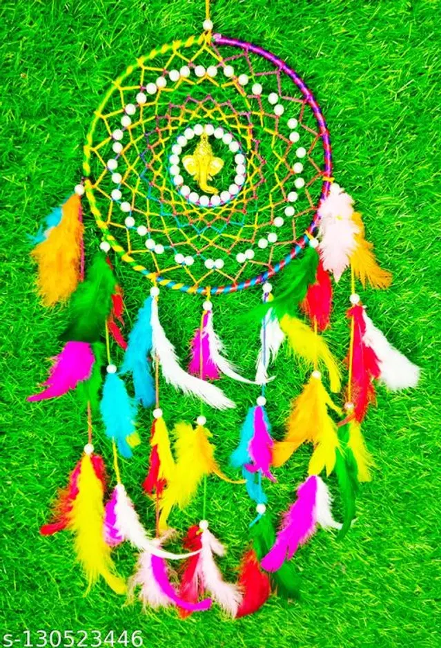 Feather Wall Hanging Dream Catcher, Multicolor