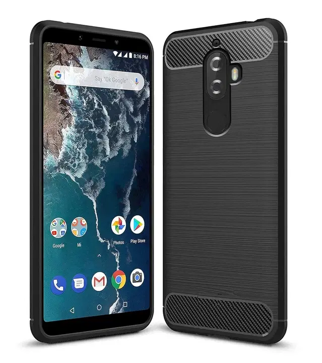 Rubber Mobile Back Cover for Lenovo K8 Plus (Black)