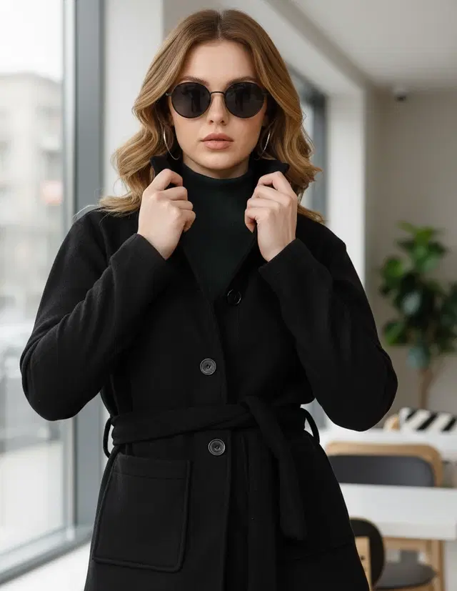 Cotton Coats For Women, Black (S)