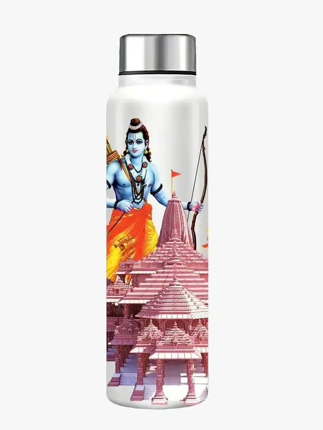 Stainless Steel Insulated Single Wall Water Bottle, White, 1000 ml