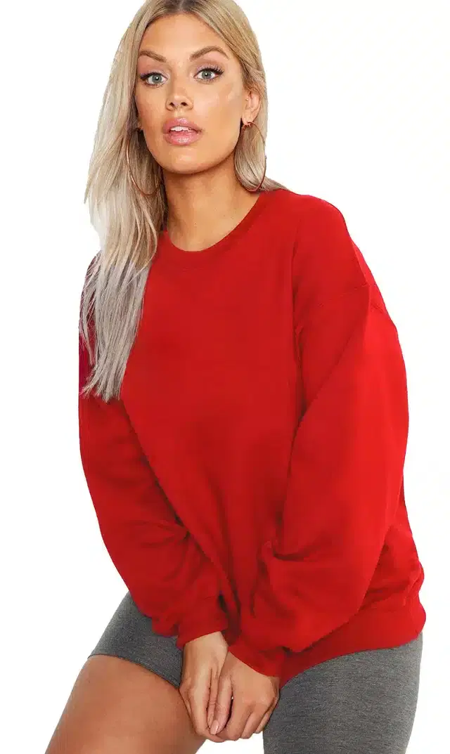 Women's Loose Fit Sweatshirt (Red, M)