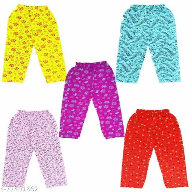 Cotton Capri for Girls, Pack of 5 (Multicolor, 18-24 Months)