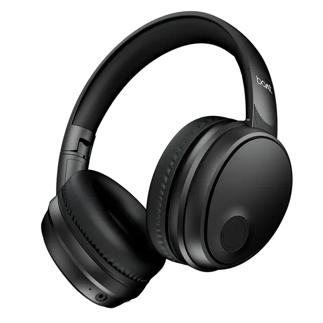 boAt Rockerz Trendz, 40mm Drivers, 50hrs Battery, 60ms Low Latency, ENx Tech, Bt V5.4, Foldable Cups, Voice Assistant, Bluetooth Headphones, Wireless Headphone With Mic (Black Sabre)