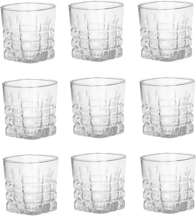 Liquor cum Cocktail Glasses, Transparent, 200 ml, Pack of 9
