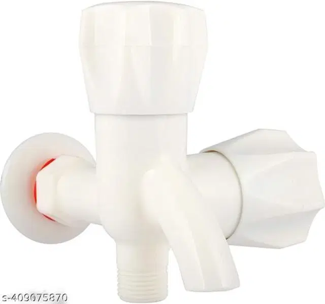 Plastic 2 in 1 Bib Cock Tap, White