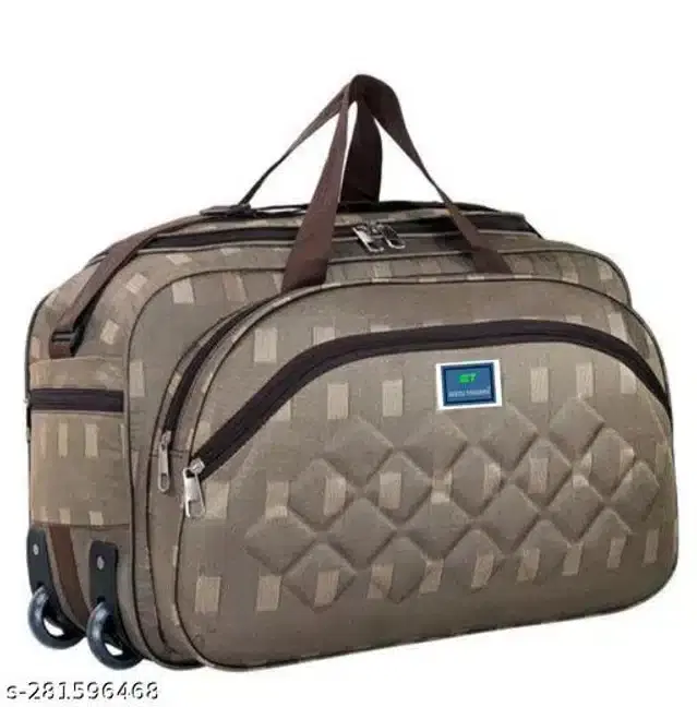 Nylon Duffel Bag, Brown, 60 L