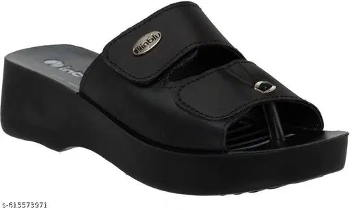Inblu Slippers for Women (Black, 3)
