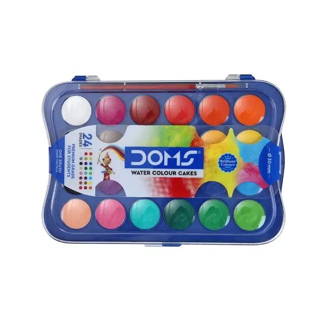 Doms 24 Shades 30Mm Water Colour Cakes [Multicolor]