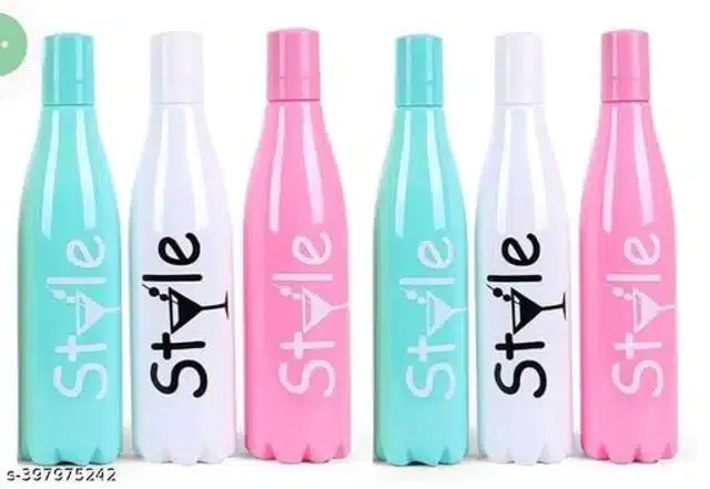 Plastic Water Bottles, Multicolor, 500 ml, Pack of 6)