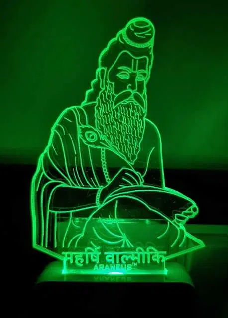 Unicept Maharshi Valmiki LED 3D Illusion 7 Color Changing Night Lamp, Multicolor, NE-49