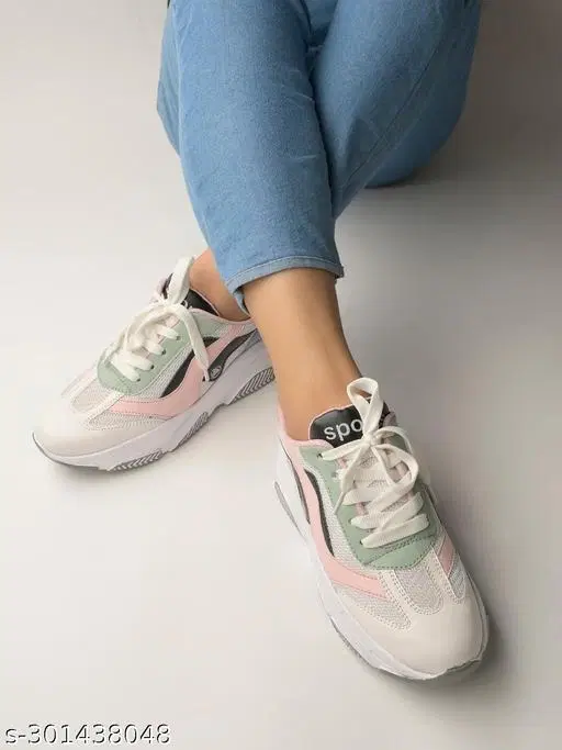 Shoetopia Colorblocked Synthetic Sneakers (Grey, 4)