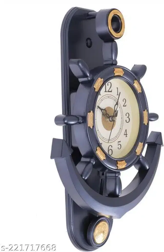 Analog Wall Clock, Grey, 36x26 cm