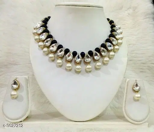 Trendy Kudan & Alloy Women'S Jewellery Set, White