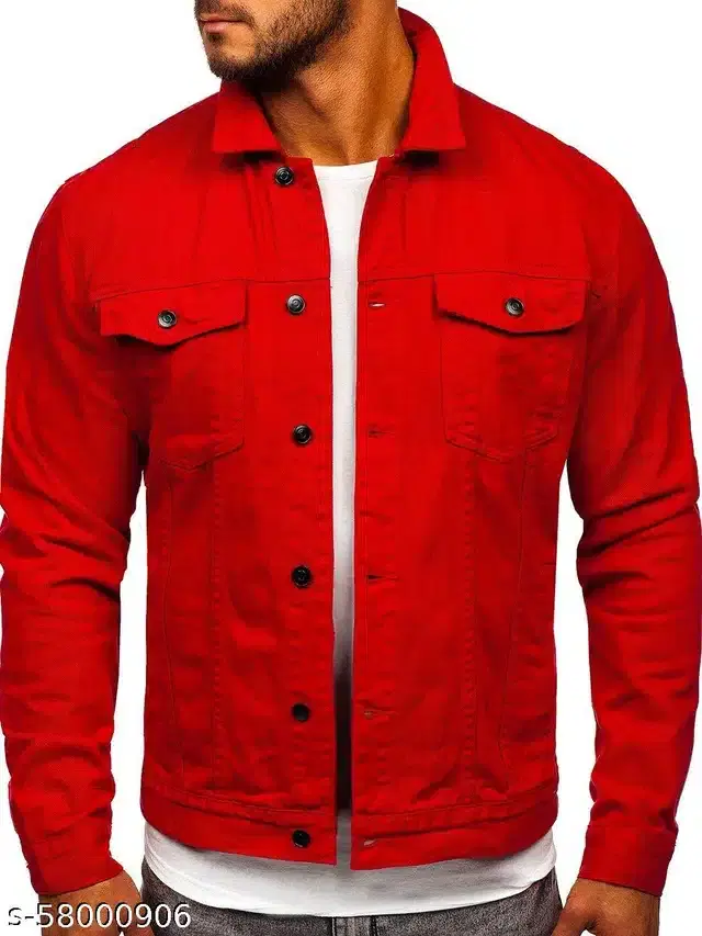 Full Sleeves Jacket for Men (Red, L)