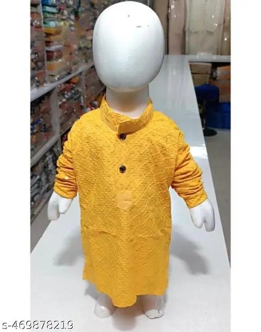 RK TRADERS Botanical Chikankari Kurta Set for Boys (White, 6-12 Months)