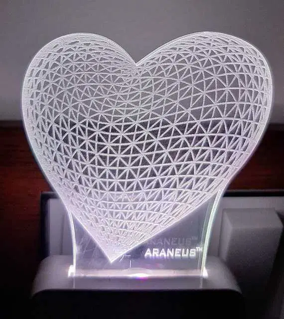Unicept Love Heart Shape 3D Illusion Designe Extremely 7 Color Changing Night Lamp, Multicolor, NE-20
