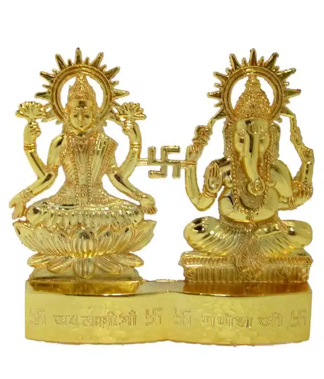 BHARDWAJ RETAILS Genric Solid metal Laxmi Ganesh Alloy Ganesha Idol 10 x 1 cm, Assorted, Pack of 1, BR24