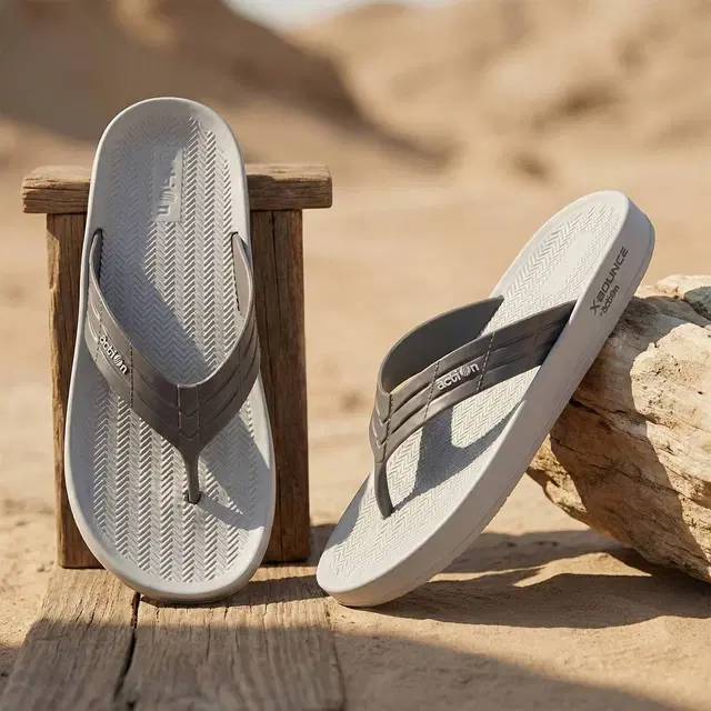 action Flip Flops for Men (Grey, 6)