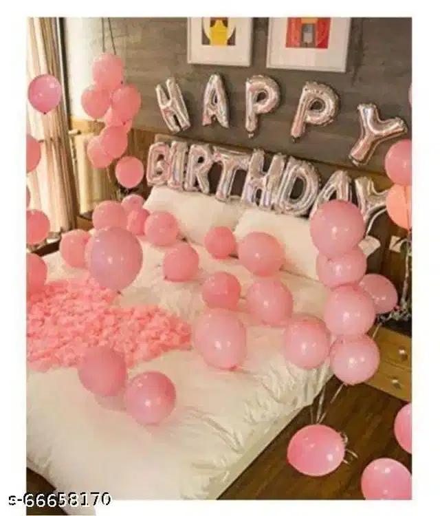 Birthday Party Decoration Kit, Pink, Set of 43