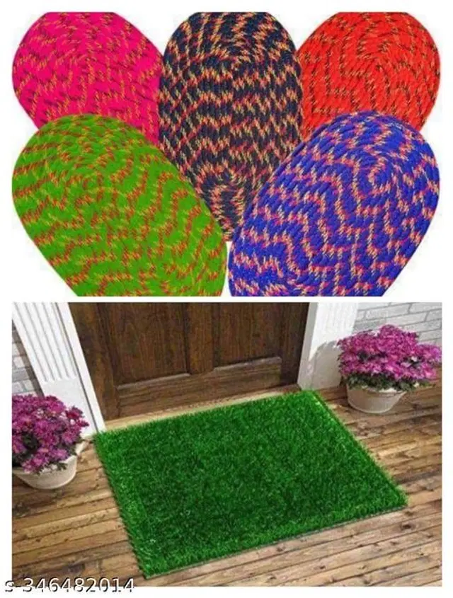 Cotton Doormat, Multicolor, 2x3 Feet, Pack of 6