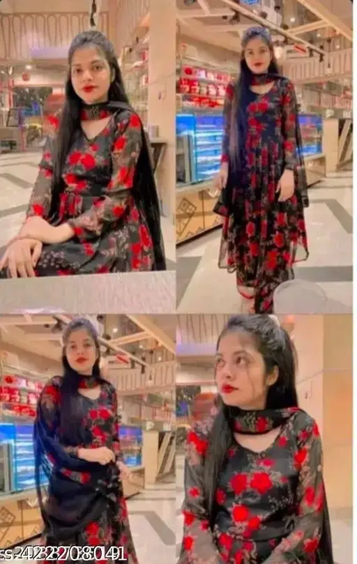 Kashvi Petite Dupatta Sets for Women (Black, XS)