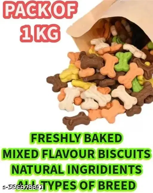 SUPER Dog Biscuits Mixed Flavours Freshly Baked,1kg ,(Pack of 1 )