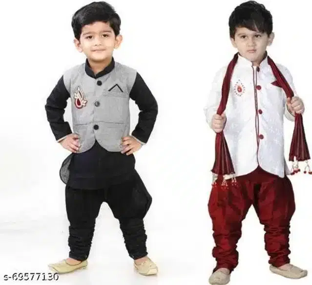 Sherwani Set for Boys, Pack of 2 (Multicolor, 5-6 Years)