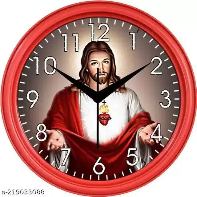 Designer Printed Plastic Wall Clock, Multicolor