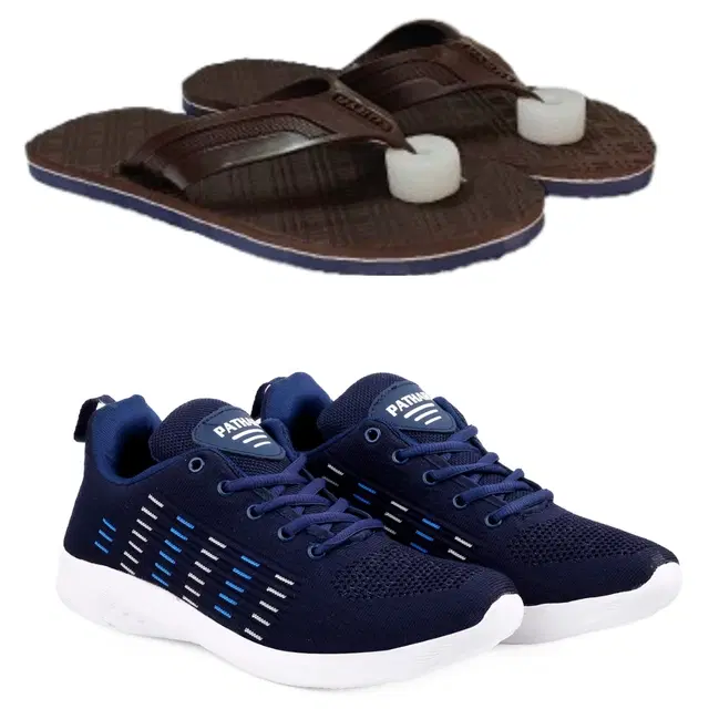 Combo of Flipflops with Sports Shoes for Men, Set of 2 (Multicolor, 6)