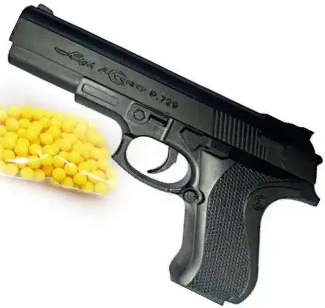 Plastic Gun Toys with 60 Pcs Bullets for Kids, Black & Yellow