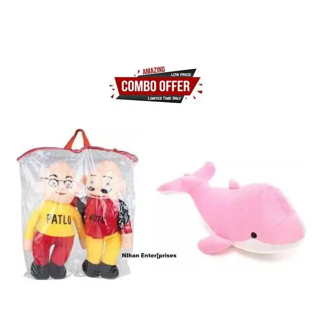 Nihan Gift Gallery Soft Toys combo for Birthday Gift for Kids, Multicolor, Pack Of 2, NG-28