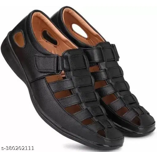 Sandals for Men (Black, 6)