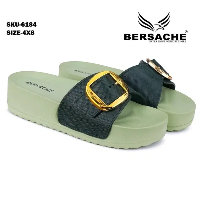 Bersache Sliders for Women, Green (6)