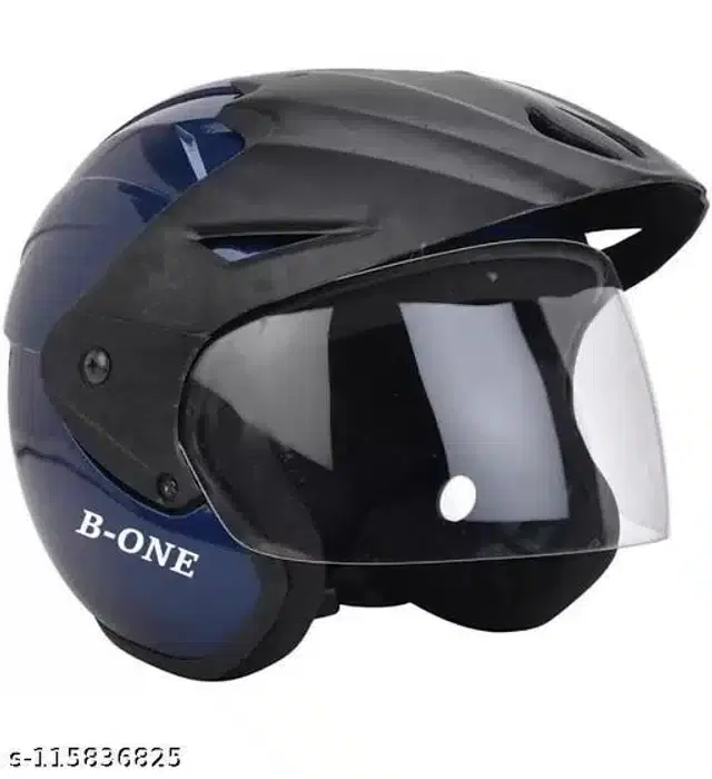 Open Face Helmet For Men, Navy Blue