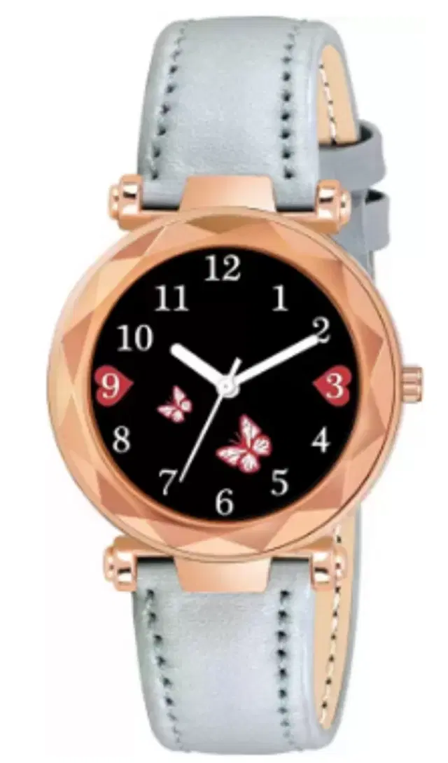 Leather Strap Analog Watch for Women & Girls (Multicolor)