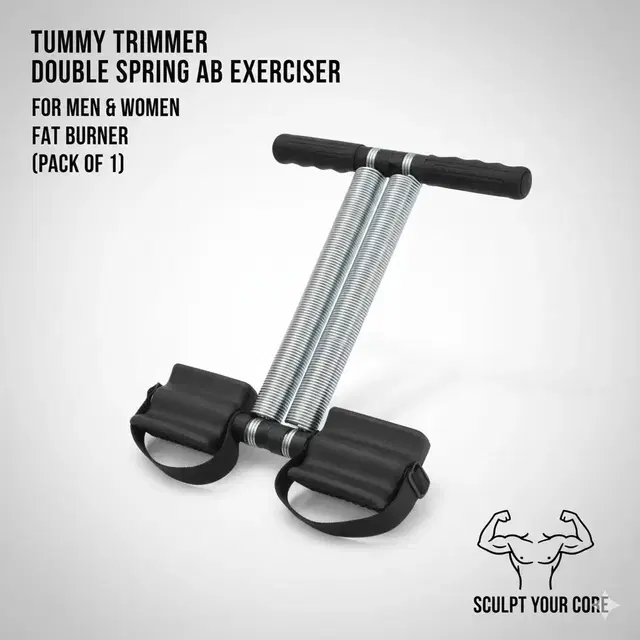 Trends Maker Tummy Trimmer Double Spring Ab Exerciser Fat Burner for Men & Women Ab Exerciser, Pack of 1