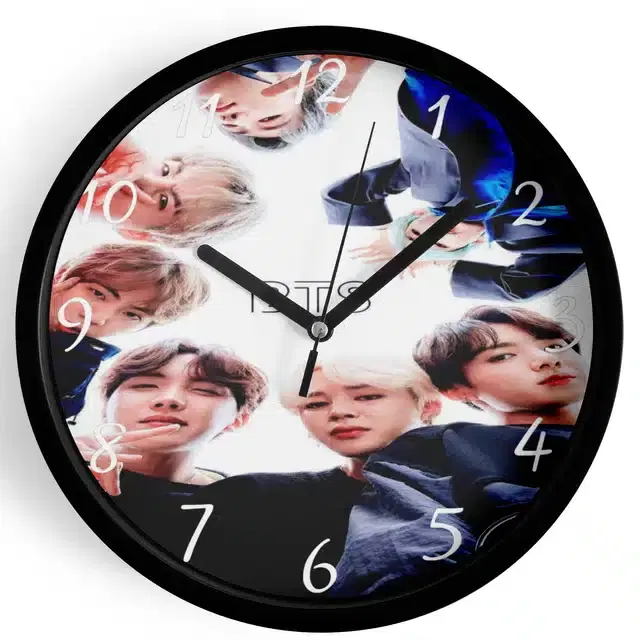 HD Printed Plastic Wall Clock, Multicolor, 10x10 Inches