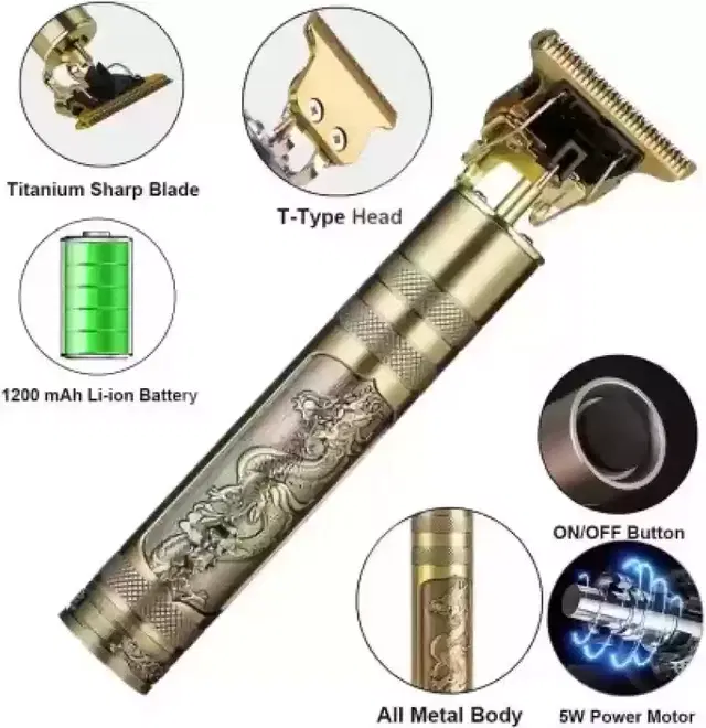 Rechargeable Trimmer for Men & Women, Gold