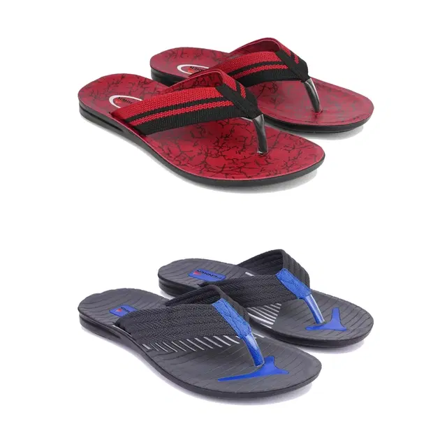 Combo of Flipflops for Men, Set of 2 (Multicolor, 7)