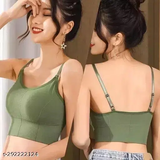 Cotton Bra for Women, Green (28A)