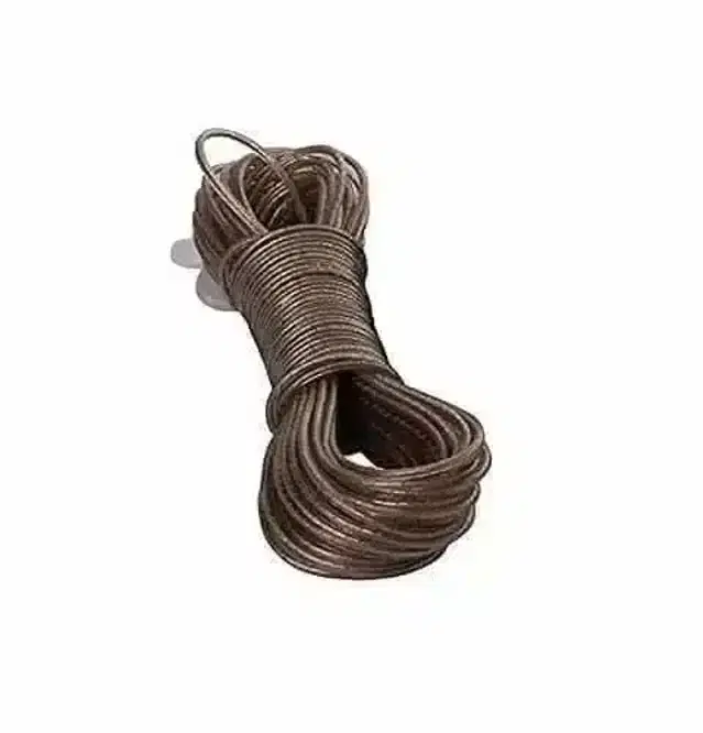 K Kudos 20 Meter Pvc Coated Steel Anti-Rust Wire Rope Washing Line Clothesline With 2 Plastic Hooks (Multicolor)