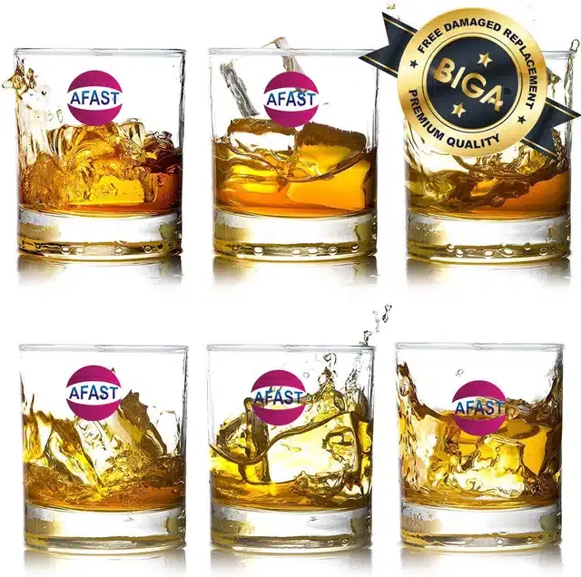 Liquor cum Cocktail Glasses, Transparent, 280 ml, Pack of 6