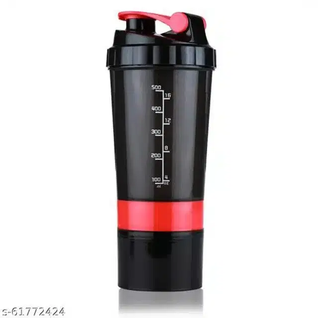 Plastic Shaker Sipper, Black & Red 528 Ml