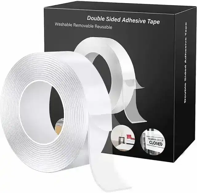 K Kudos Double Tape Sided Silicon Tape Heavy Duty Multipurpose Removable Traceless Mounting Adhesive Tape For Walls Wash