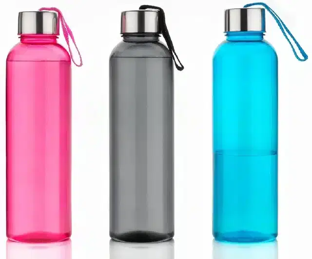 Plastic Fridge Water Bottle Set, Multicolor, Pack of 3, 1000 ml