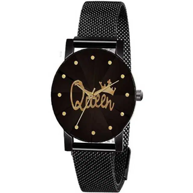 Casual Metal Analog Watch For Women (Black) (MP-673)