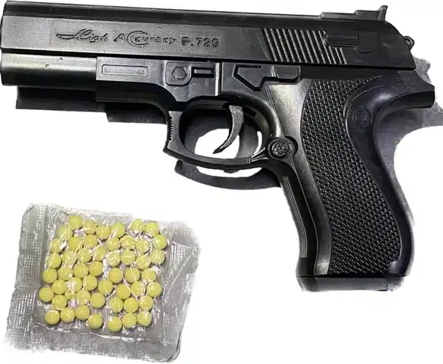 Plastic Gun Toys with 60 Pcs Bullets for Kids, Black & Yellow