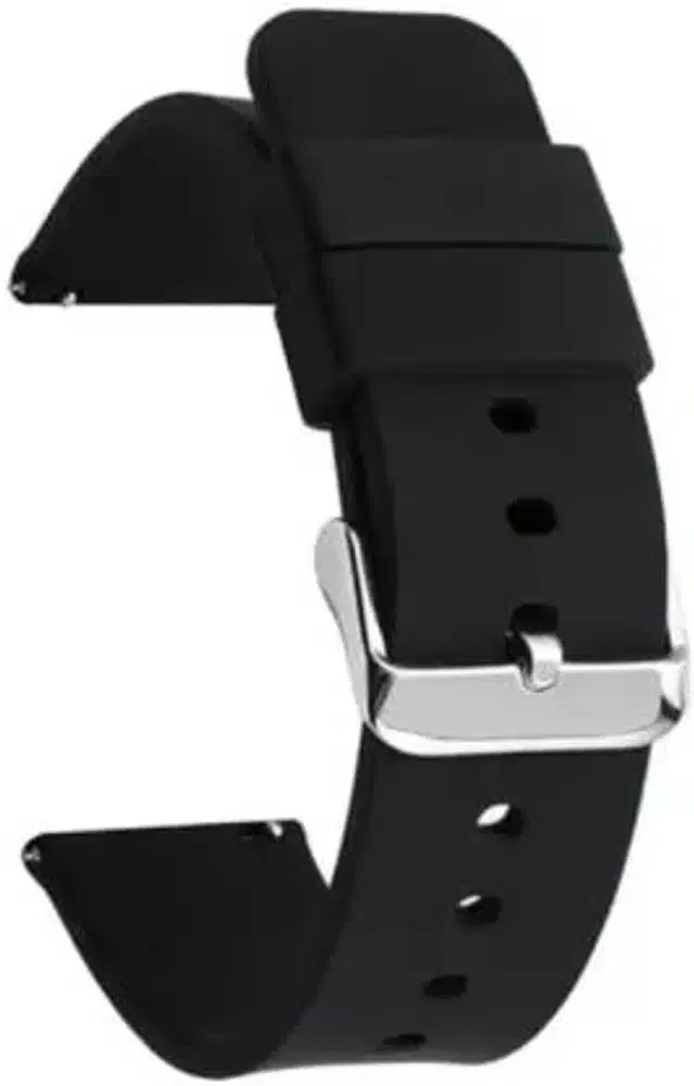 Silicone Watch Straps for Smartwatch, Black, 20 mm