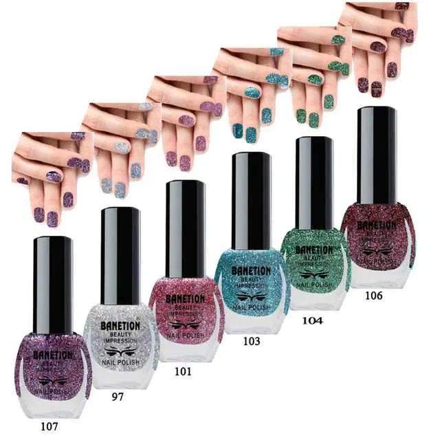 Exclusive High Gloss Matte Nail Paint, Pack of 6, Multicolor, 6ml, B-8