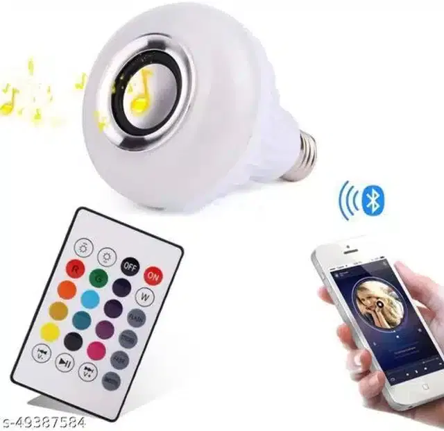 Remote Control Bluetooth Speaker cum LED Bulb, Multicolor